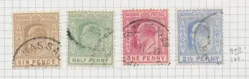 1906 BAHAMAS - SG 71/74 - King Edward - 4 Werte - GEBRAUCHT