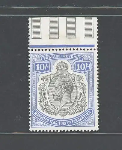 1927-31 Tanganjika - Stanley Gibbons Nr. 106 - 10 Scellini deep blue - MNH **