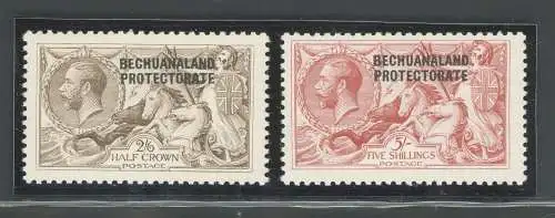 1913-24 Bechuanaland Protectorate, Stanley Gibbons n. 83-84, Giorgio V - Waterloo printings - MNH**