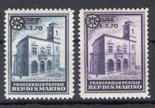 1934 SAN MARINO - Palazzetti Soprastampati - Nr. 184/85 - postfrisch**