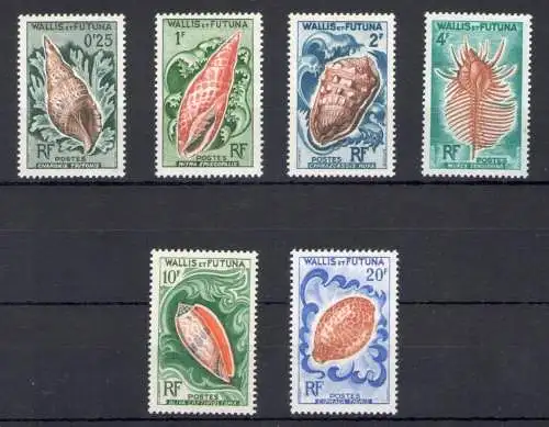 1962-63 Wallis et Futuna - Yvert Nr. 162-167 - Muscheln - 6 Werte - postfrisch **