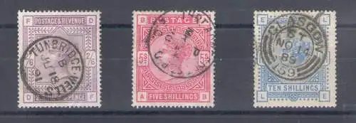 1883-84 GROSSBRITANNIEN - Stanley Gibbons Nr. 178-180-183 - Bildnis Königin Sieg - Gebraucht - Top Qualität