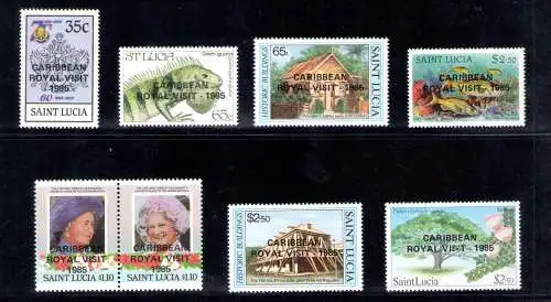 1985 ST. Lucia - Besuch Elisabeth II in der Karibik - Serie von 8 Werten - Yvert Tellier Nr. 783-90 - Die 790 hat eine schöne Sorte wie gescannt - MNH** - Interessant