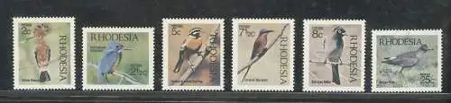 1971 Rhodesien - Yvert et Tellier Nr. 202-07 - Oiseaux Rhodesisiens - 6 Werte - postfrisch **