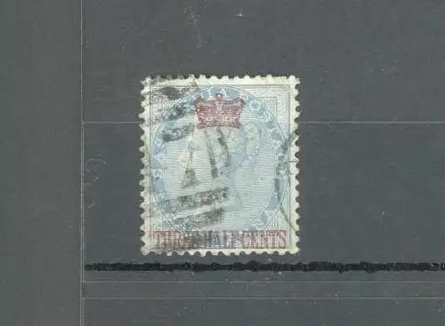 1867 Straits Settlements, Stanley Gibbons No.1 - Regina Victoria - 1 1/2 on 1/2 a. blue - Gebraucht