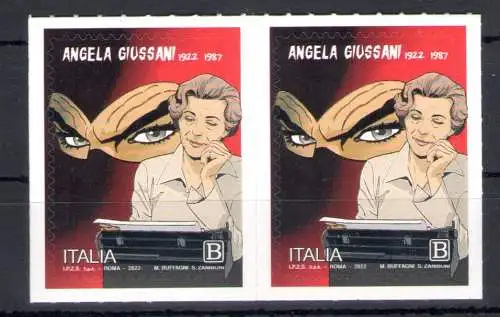 2022 Italienische Republik, Diabolik, 2 Briefmarken paarweise, postfrisch**