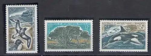 1969-70 TAAF - FRANZÖSISCHE ANTARKTIS - Flora und Fauna - Luftpost Yvert Katalog Nr. 28-30 - 3 Werte - MNH **