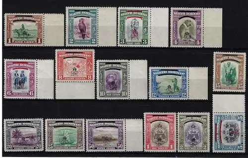 1947 NORTH BORNEO, Stanley Gibbons n. 335/49 - Crown Colony - Serie mit 15 Werten postfrisch **