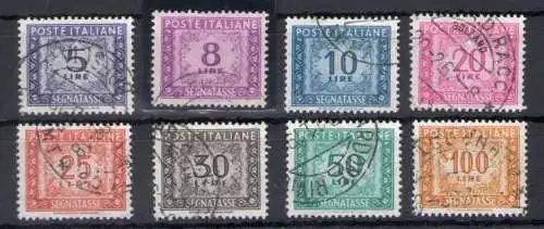 1955-81 Italien - Republik - Steuermarken Nr. 111/119 - Komplette Serie 8 Werte - Gebraucht