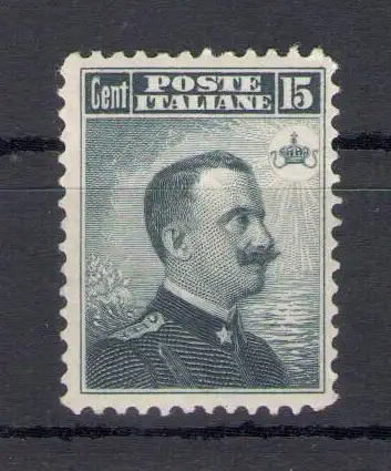 1906 Italien - Königreich, Nr. 80 - 15 Cent grau schwarz, gute Zentrierung - postfrisch **