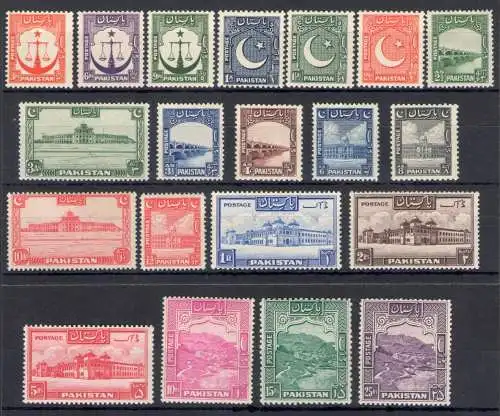 1948-57 PAKISTAN - Stanley Gibbons Nr. 24/43 - Mischverzahnung - postfrisch**