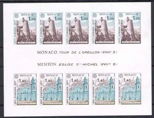 1977 Monaco, Yvert 13a - Europa Cept Bogen - ungezähnt - postfrisch **