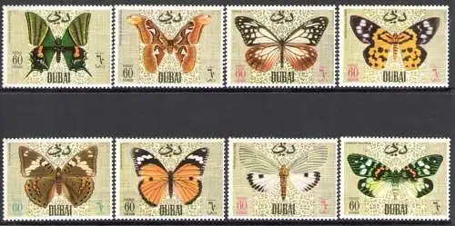 1968 Dubai, SG Nr. 277/84 - Farfalle - postfrisch**