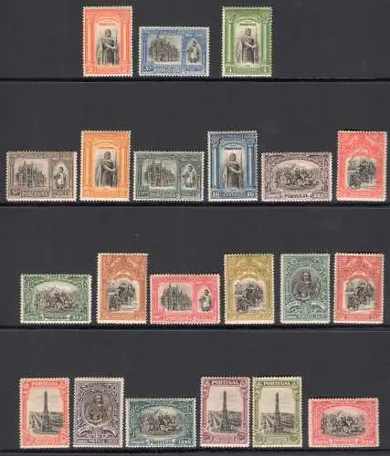 1926 Portugal, Unabhängigkeit, Nr. 383/403 - Serie mit 21 Werten - postfrisch**