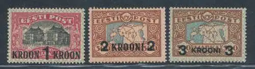 1930 Estland - Nr. 110/12 Aufdrucke - MNH**