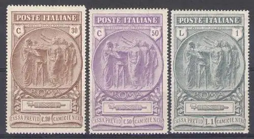 1923 Italien - Königreich, Schwarzhemd Nr. 147/49 postfrisch**