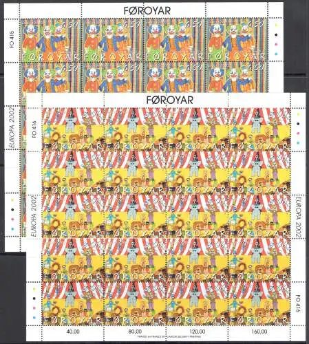 2002 EUROPA CEPT, Färöer Nr. 2 Kleinblätter - postfrisch **