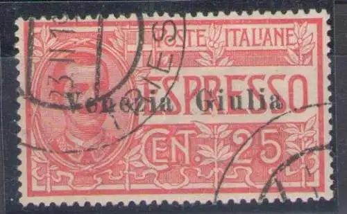 1919 Venezia Giulia - Espresso Nr. 2 - Aufdruck verschiedener Art - Gebraucht