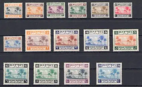 1941 Sudan Postage - SG 81/95, Tuti Island, Serie mit 15 Werten postfrisch **