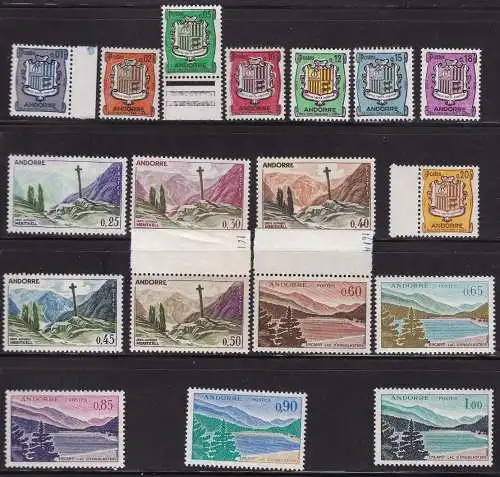 1961-71 FRANZÖSISCHES ANDORRA, Nr. 153A/163 MNH/**