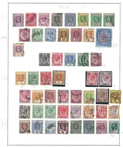 1912-22 STRAITS SETTLEMENT - Lot of 51 Values (siehe Scan) GEBRAUCHT/MLH (4)