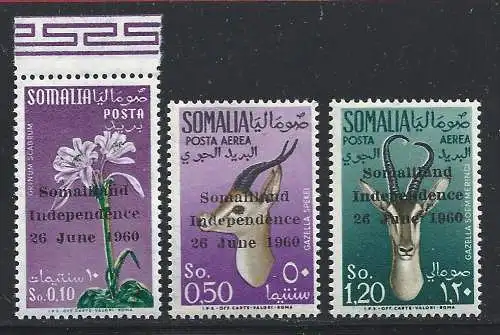 1965 SOMALIA - YT Nr. 1 + PA 1/2 3 Werte ** / MNH