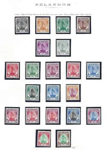 1949-55 Malaysian States SELANGOR - SG 90/110 21 Werte MLH / *