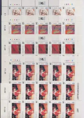 1993 EUROPA CEPT Guernsey 4 Miniblätter Zeitgenössische Kunst MNH **