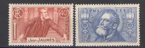 1936 FRANKREICH - Nr. 318/19 Todestag Jean Jaurès 2 Werte - postfrisch **