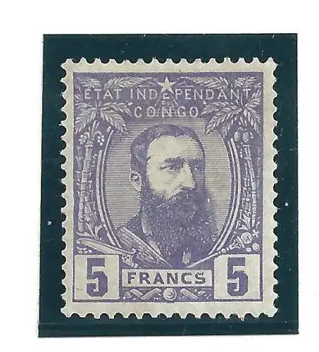 1887 BELGISCHER KONGO / KONGO - COB Nr. 11 5 F. violett MLH / *