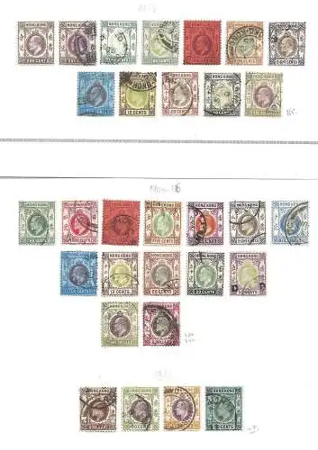 1903-11 HONGKONG - 30 GEBRAUCHTE Werte von Edward VII. - gute Qualität