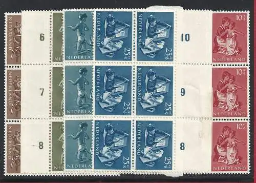 1954 HOLLAND - Nr. 626/630 5 Werte MNH/** BLOCK OF SEI