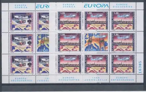 1994 EUROPA CEPT Jugoslawien 2 Miniblätter Europa und die Entdeckungen postfrisch **