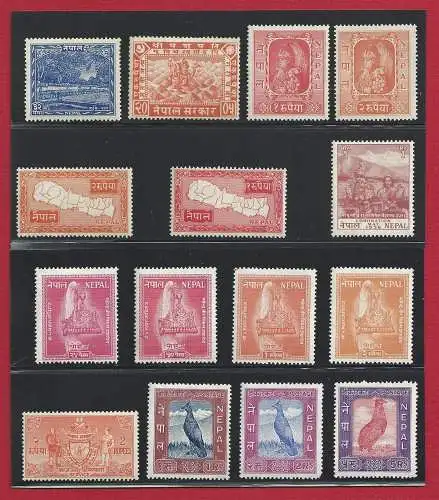 1949-1959 NEPAL, SG Nr. 64/133 - 84 Werte - MH COLLECTION* £ 1.050