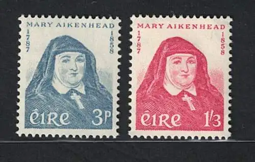 1958 IRLAND, # 138/39 Schwester Maary Aikenhead, postfrisch **