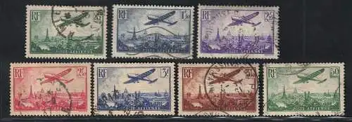 1936 FRANKREICH - Luftpost, # 8/14, 50 Francs, Flugzeug über Paris, gebraucht