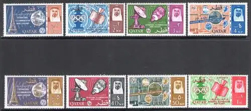 1965 QATAR - SG. 62/69 - Telekommunikation - postfrisch **