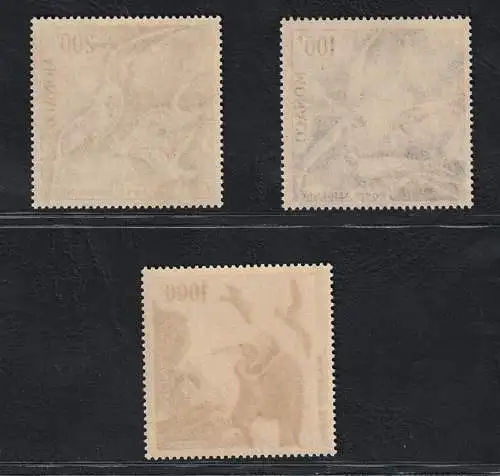 1957 MONACO, Vögel, Luftpost 66/68, 3 Werte postfrisch **