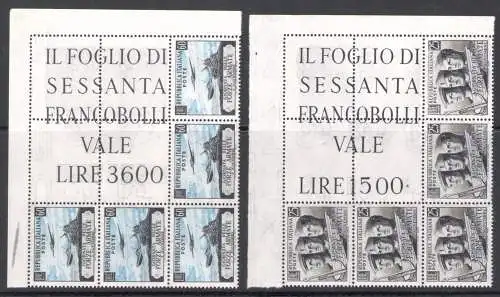 1952 Italien Republik, Eckblock Streitkräfte Nr. 19/20, postfrisch**