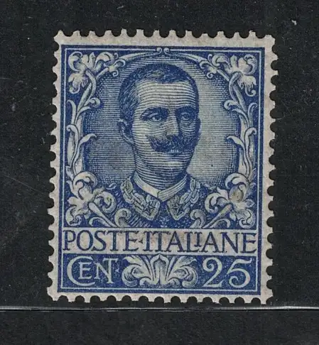 1901 Italien - Königreich, Nr. 73 - 25 Cent hellblau, dezent zentriert - postfrisch **