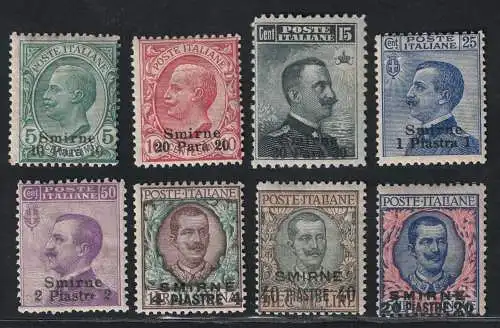 1909-11 Levante Izmir, # 1/8, Serie mit 8 Werten, postfrisch **