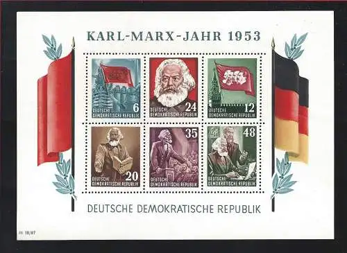 1953 DDR - Karl Marx - Bogen Nr. 8A MNH/**