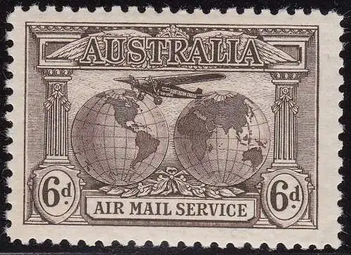 1931 AUSTRALIEN - SG 139 6d. sepia MNH/**