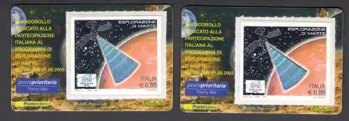 2005 ITALIEN, Rosa Mars + Blauer Mars, sehr interessante und ungewöhnliche Sorten