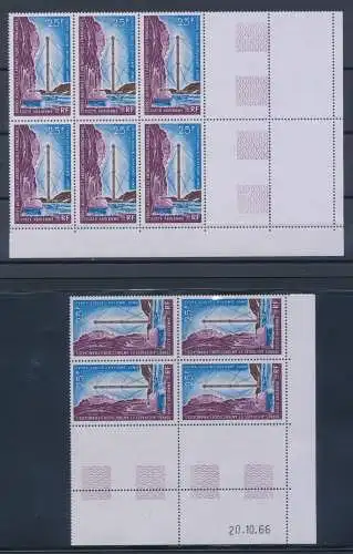 1966 TAAF - FRANZÖSISCHE ANTARKTIS - Yvert PA 16 MNH ** SECHSER BLOCK + VIERTEL