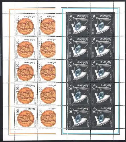 1998 EUROPA CEPT Moldawien/Moldawien 2 Kleinblätter mit 10 Werten postfrisch **