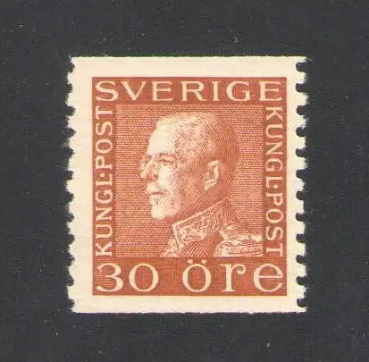 1929 Schweden, Nr. 215A - 30 Stunden braun gelb weißes Papier MNH ** - Raybaudi