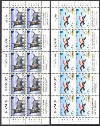 1997 EUROPA CEPT Jersey 2 Miniblätter mit 10 Werten postfrisch **