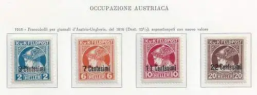 1918 FRIAUL-VENETIEN Occ. Österreich, Zeitungen Nr. 1/4 4 Werte MNH/**