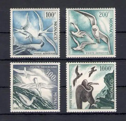 1955 MONACO, Vögel - Vögel, Luftpost Nr. 55/58 - 4 Werte - postfrisch **